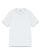 T-shirt per bambino Stone Island Junior azzurro con ricamo logo sul davanti K1S162100007S0050 V0041 STONE ISLAND JUNIOR 