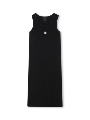 Abito per bambina Givenchy Kids nero con placca 4G con logo sul retro