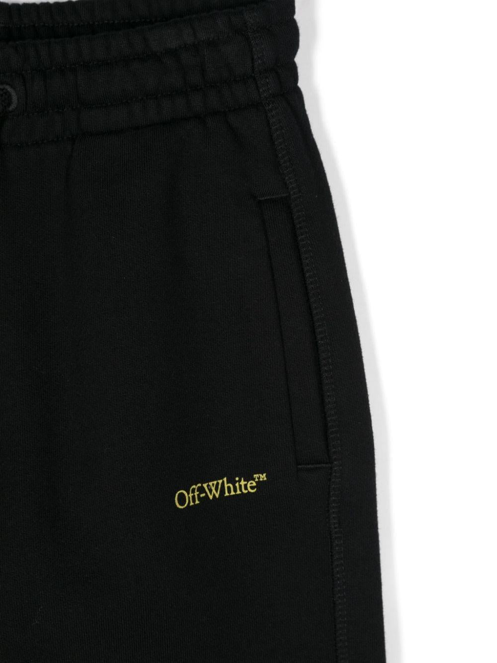 Pantaloni sportivi per bambino Off-White Kids nero con gamba affusolata OBCH001F24FLE002 1014 OFF WHITE KIDS 
