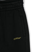 Pantaloni sportivi per bambino Off-White Kids nero con gamba affusolata OBCH001F24FLE002 1014 OFF WHITE KIDS 