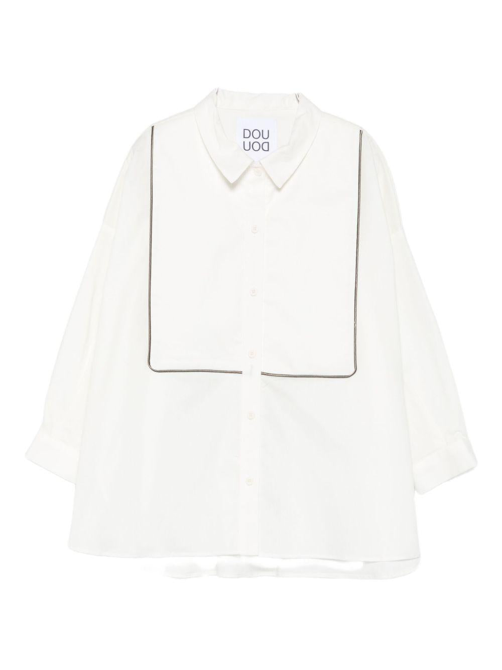 Camicia per bambina Douuod Kids bianca con bordino classico DX5A10 P0522 101 DOUUOD 