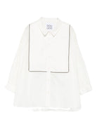 Camicia per bambina Douuod Kids bianca con bordino classico DX5A10 P0522 101 DOUUOD 
