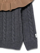 Maglione per bambina Douuod Kids marrone e grigio a trecce DV9A30 W0033 810BG DOUUOD 
