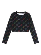 T-shirt con stampa per bambina Stella McCartney Kids nera con orlo dritto TV8C60 Z2027 930MC STELLA McCARTNEY KIDS 