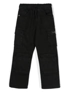 Cargo nero per bambino in twill ondulato John Richmond Junior RBA24160PA BLACK JOHN RICHMOND JUNIOR 