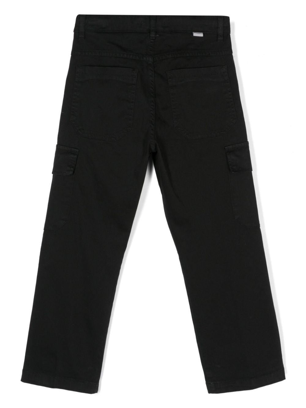 Pantaloni cargo neri per bambino con logo sul retro Paolo Pecora Kids PP3860 NERO PAOLO PECORA KIDS 