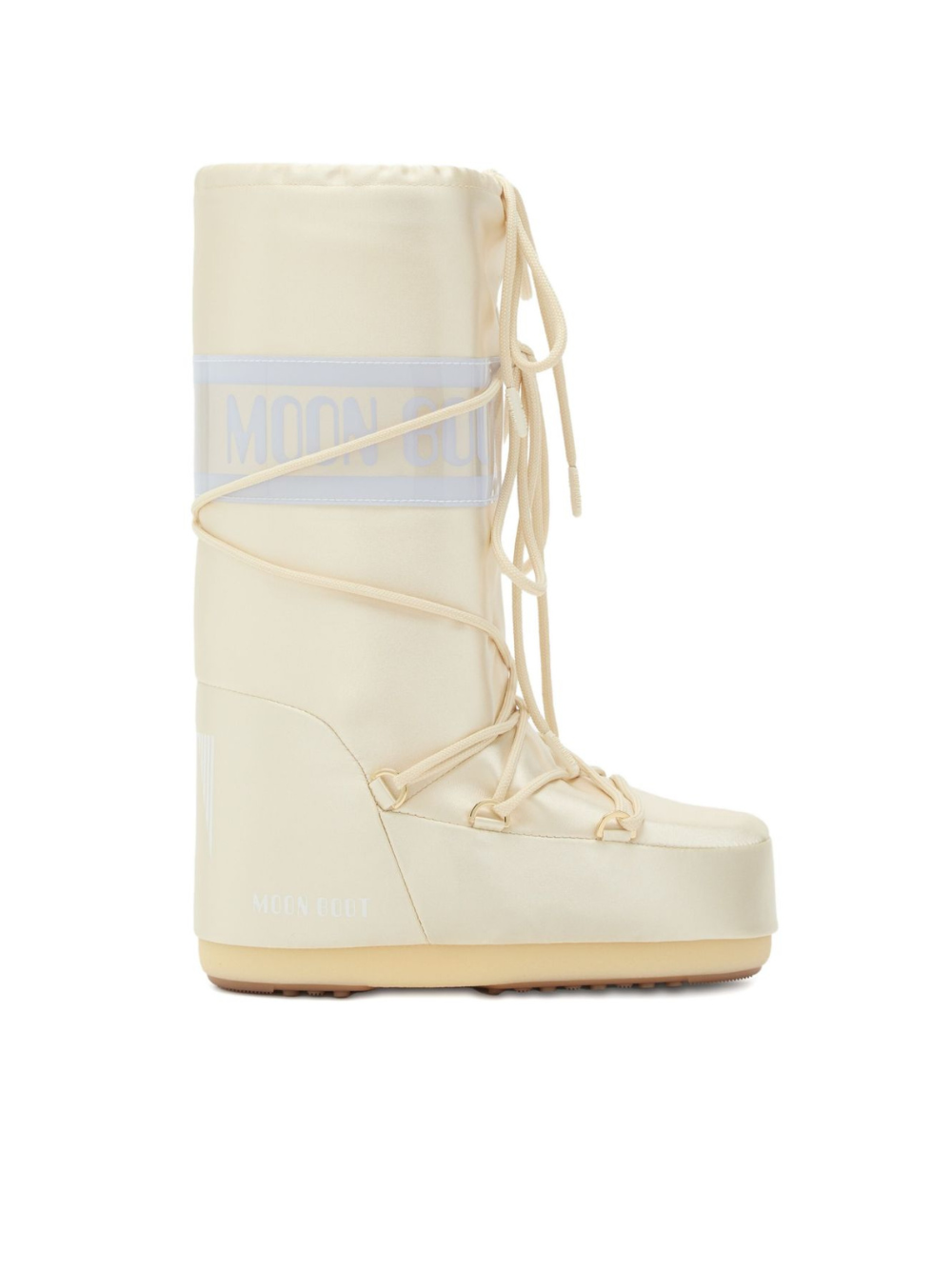 Stivali da neve Icon per bambini Moon Boot Kids bianchi con fascia con logo 80D1403060 L020 MOON BOOT 