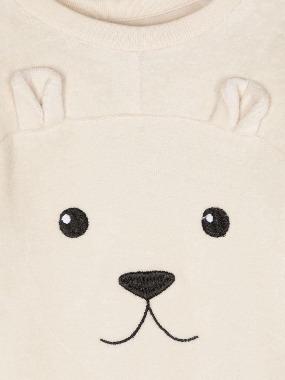 Felpa per neonati Molo Deary beige con applicazione con orecchie da animale 6W24J208 8955 MOLO 