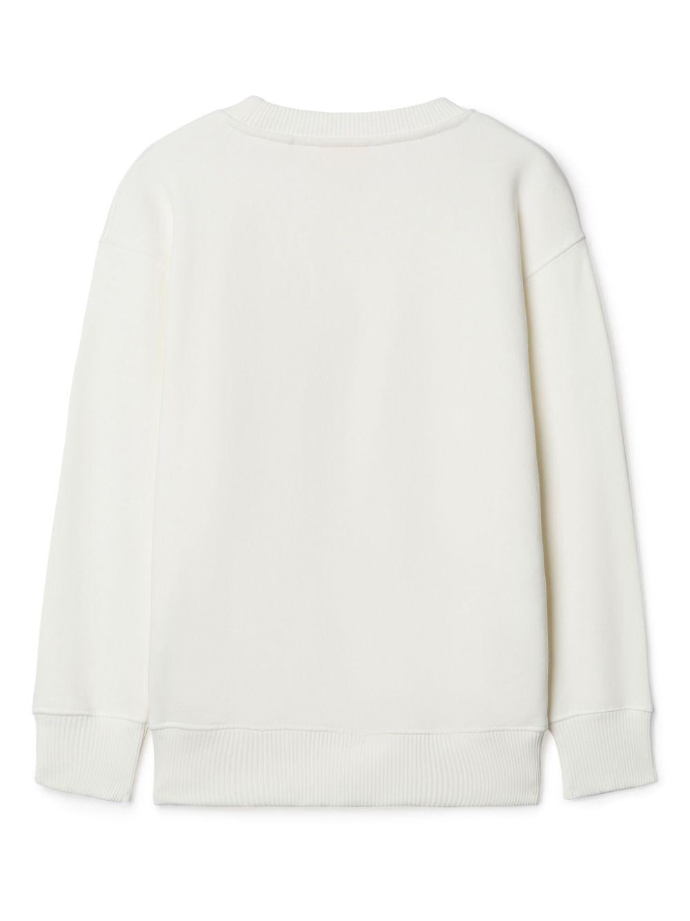 Felpa per bambina Off-White Kids Big Bookish bianco con stampa logo OGBA001S25FLE001 0172 OFF WHITE KIDS 