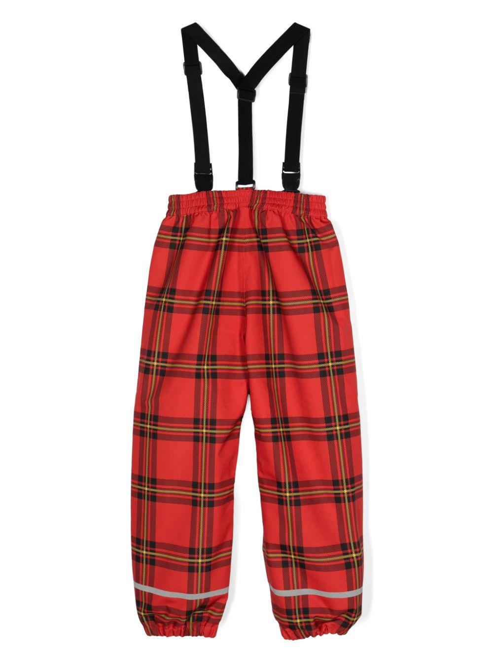 Pantaloni per bambina Mini Rodini Edelweiss rosso con motivo a quadri tartan 1100015142 RED MINI RODINI 