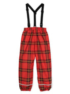 Pantaloni per bambina Mini Rodini Edelweiss rosso con motivo a quadri tartan 1100015142 RED MINI RODINI 