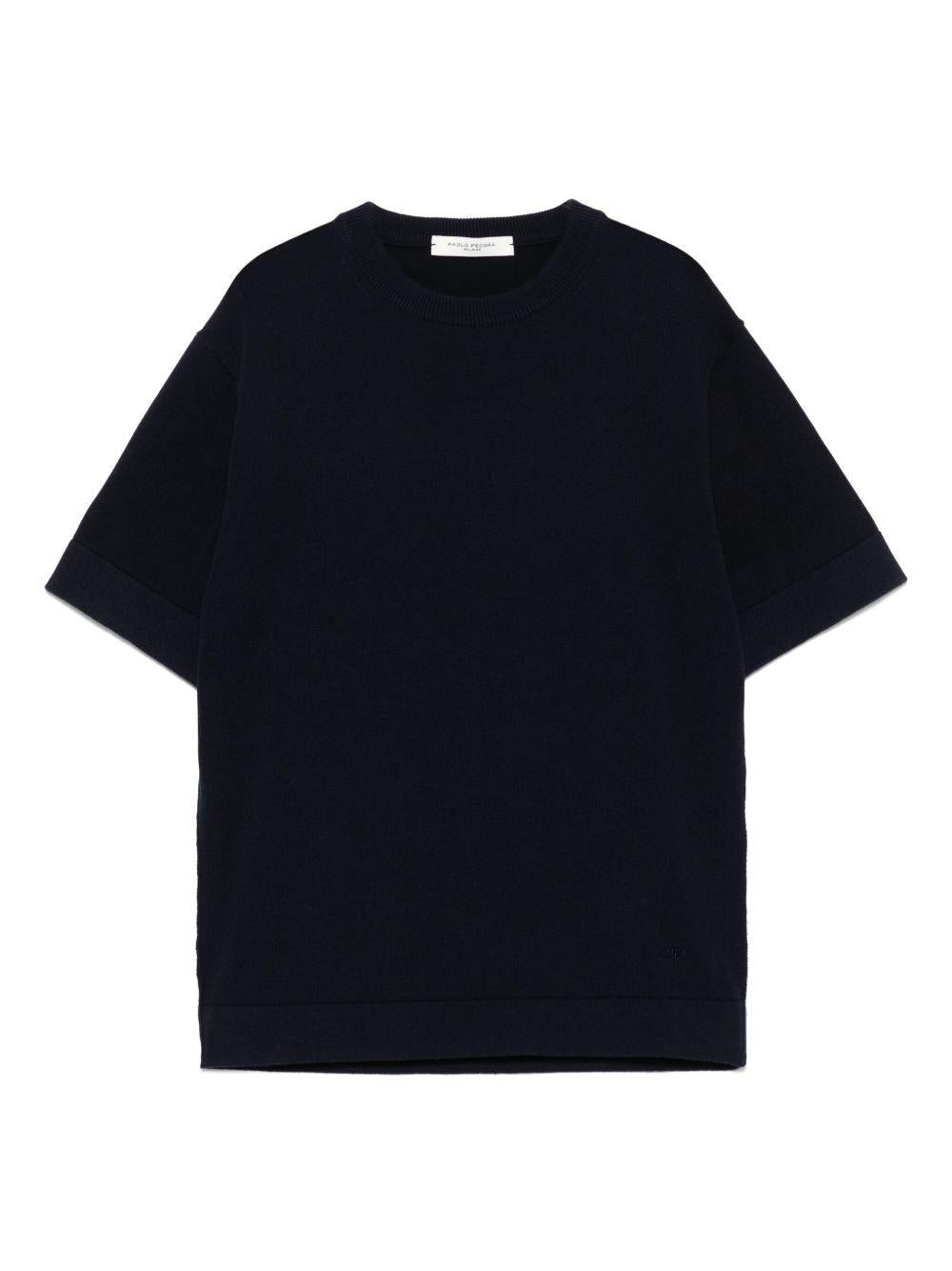 T-shirt in cotone per bambino Paolo Pecora Kids blu con girocollo PP3983 BLU PAOLO PECORA KIDS 