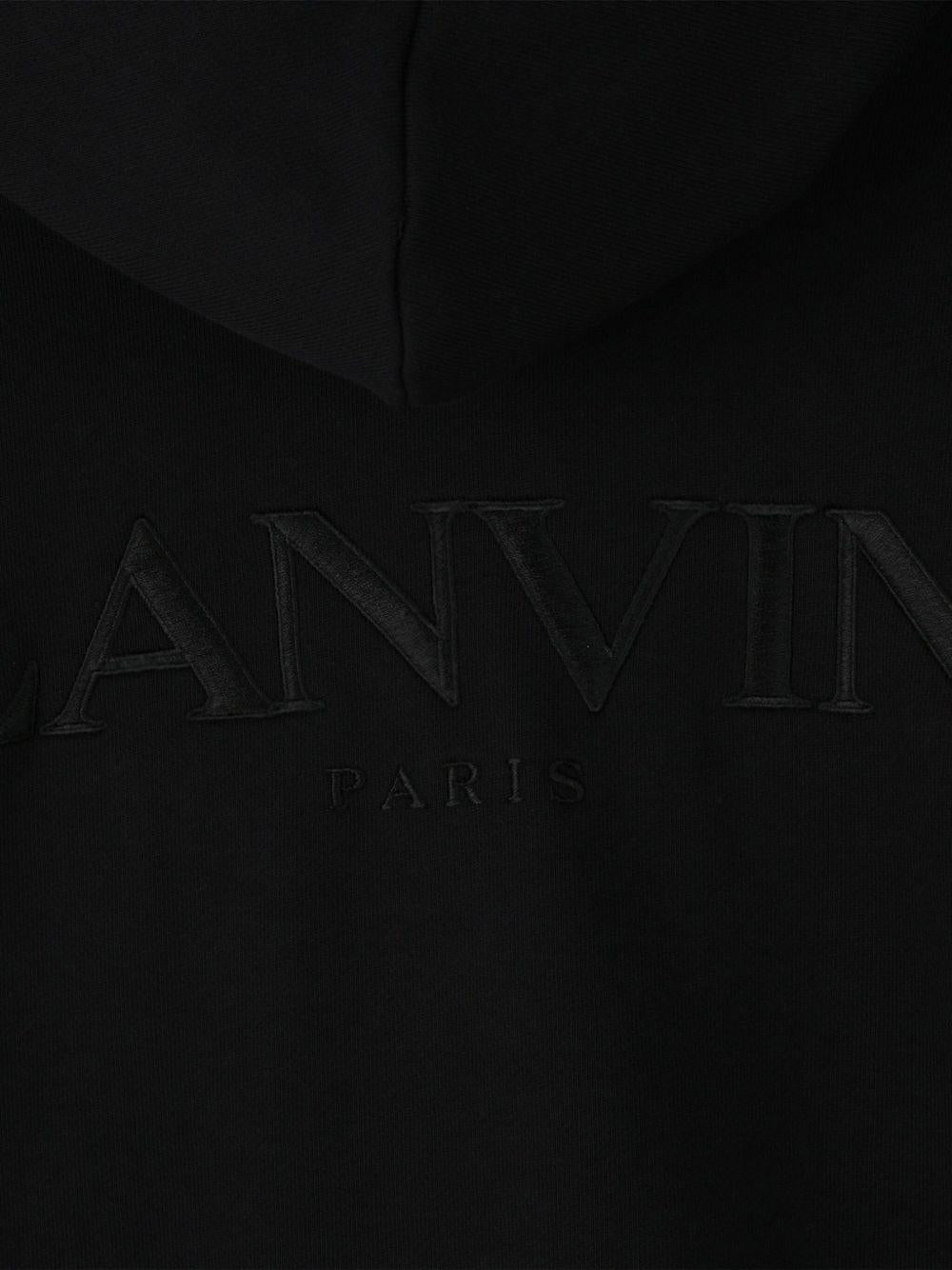 Felpa per bambino Lanvin Enfant nera con tasca a canguro N30298 09B LANVIN 