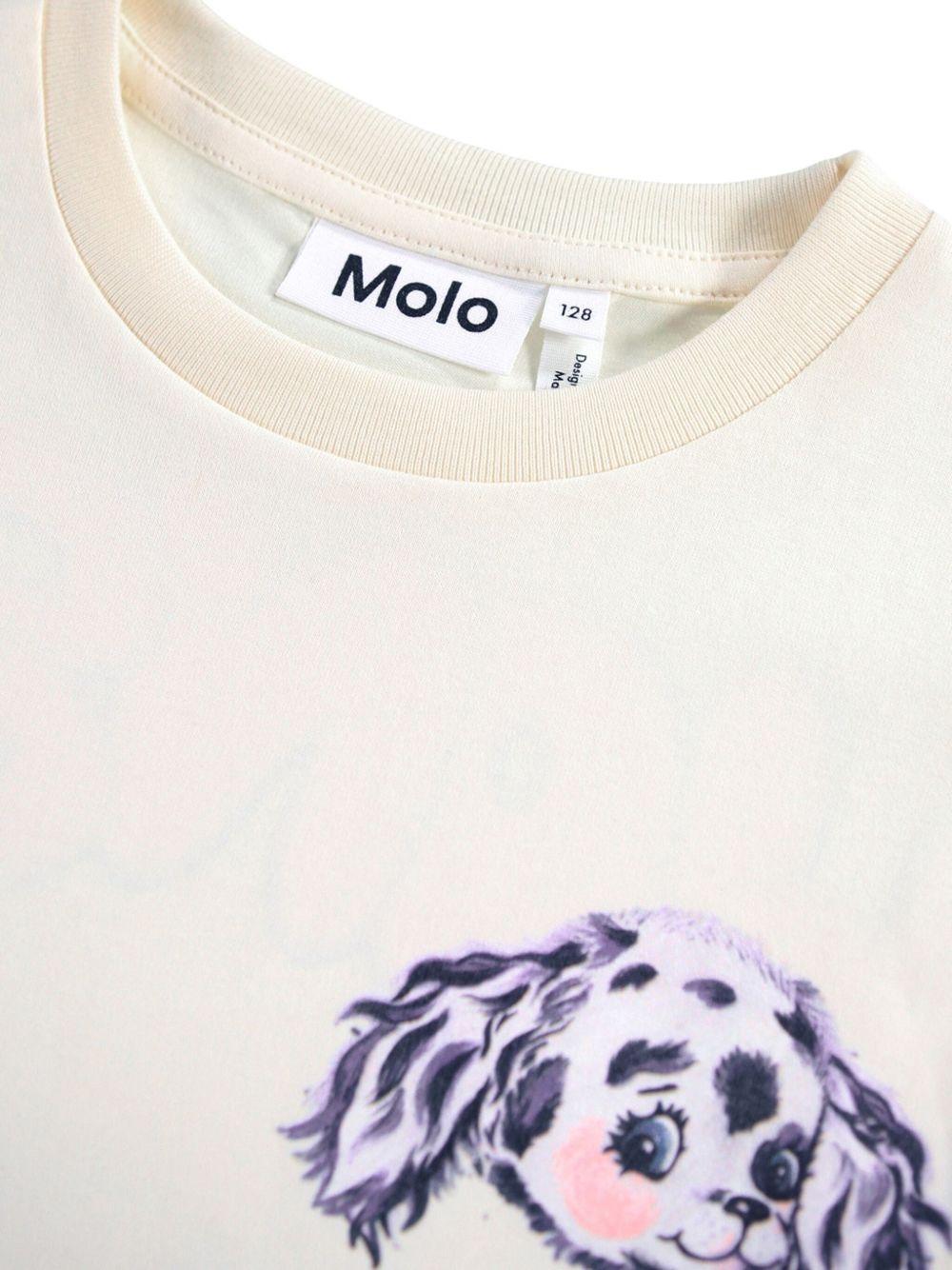 T-shirt per bambino Molo Riley bianco con stampa sul davanti 2W25A204 5498 MOLO 