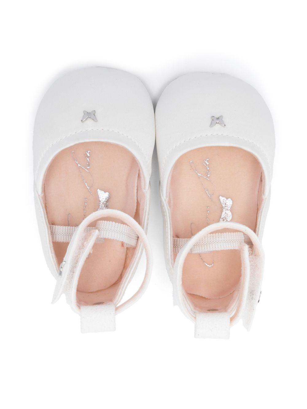 Ballerine primi passi per neonata Aruna Seth Margot bianco con chiusura a strappo alla caviglia MARGOT 020 ARUNA SETH 