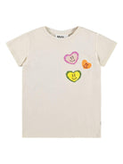 T-shirt Ranva per bambina Molo beige con motivo a cuori 2S26A217 8894 MOLO 