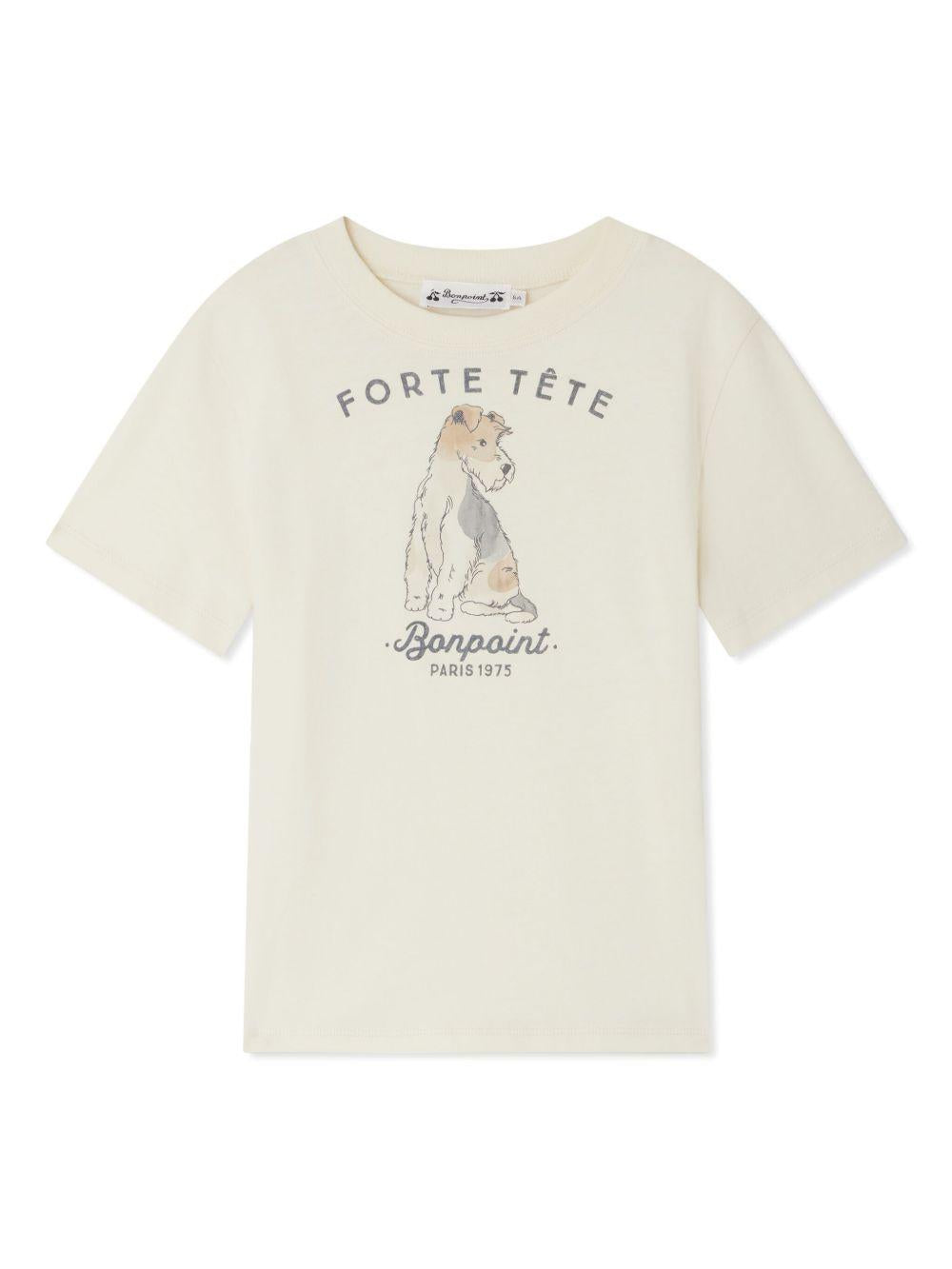 T-shirt con logo per bambino Bonpoint beige con orlo dritto S05BTSK00010 103 BONPOINT 