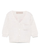 Cardigan per neonata La Stupenderia beige in cotone con tasca applicata sul petto SCCR71825 R49 LA STUPENDERIA 