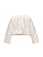 Giacca per bambina Colorichiari beige modello crop senza colletto FJ808178 3839 21 COLORICHIARI 