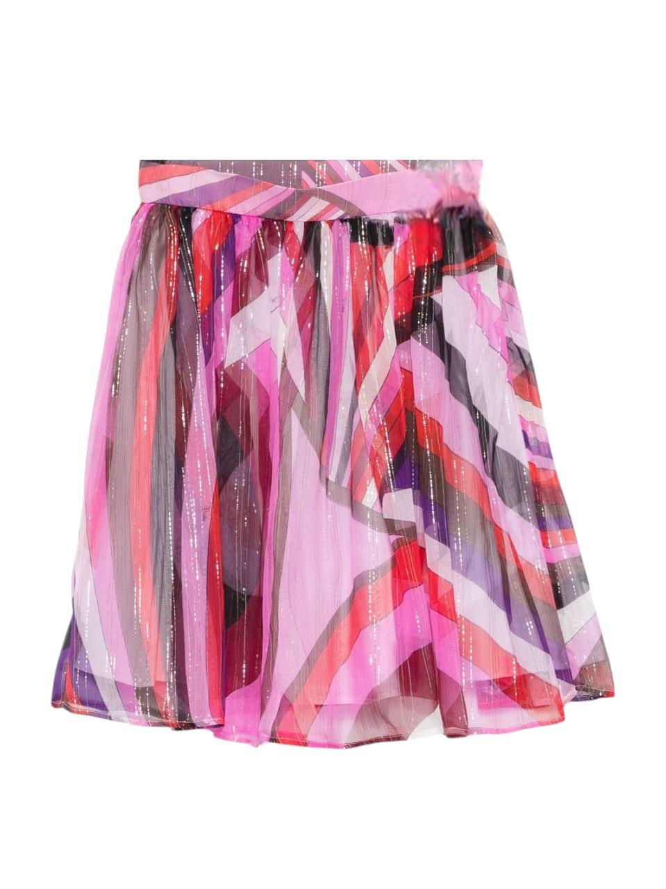 Gonna per bambina Emilio Pucci Junior rosa con motivo geometrico PX7A54 K0255 513RO EMILIO PUCCI JUNIOR 