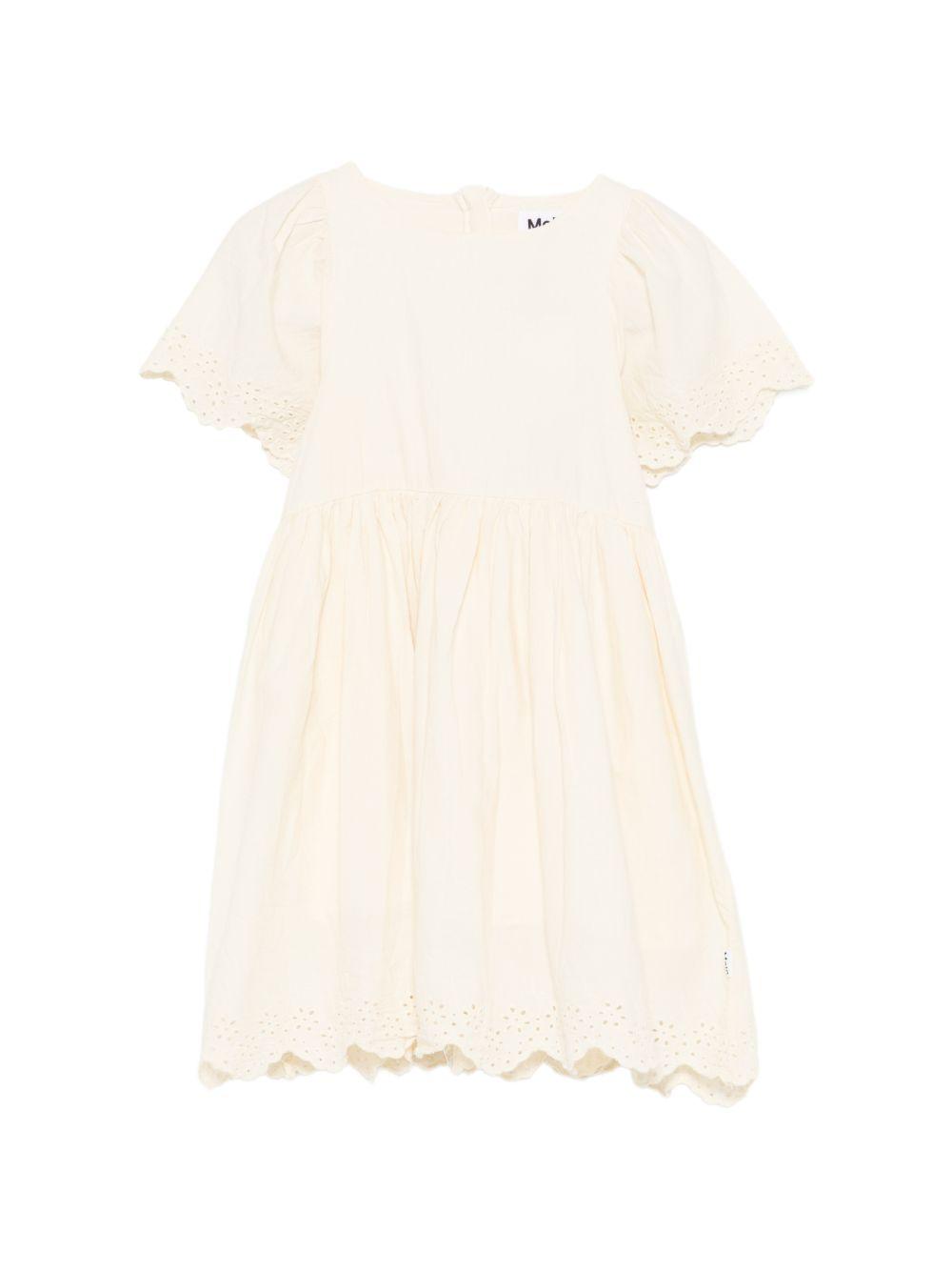 Abito per bambina Molo color crema con dettaglio arricciato 2S26E110 2444 MOLO 
