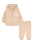 Set tuta sportiva per neonata Chloé Kids beige con logo ricamato C20721 257 CHLOE' KIDS 