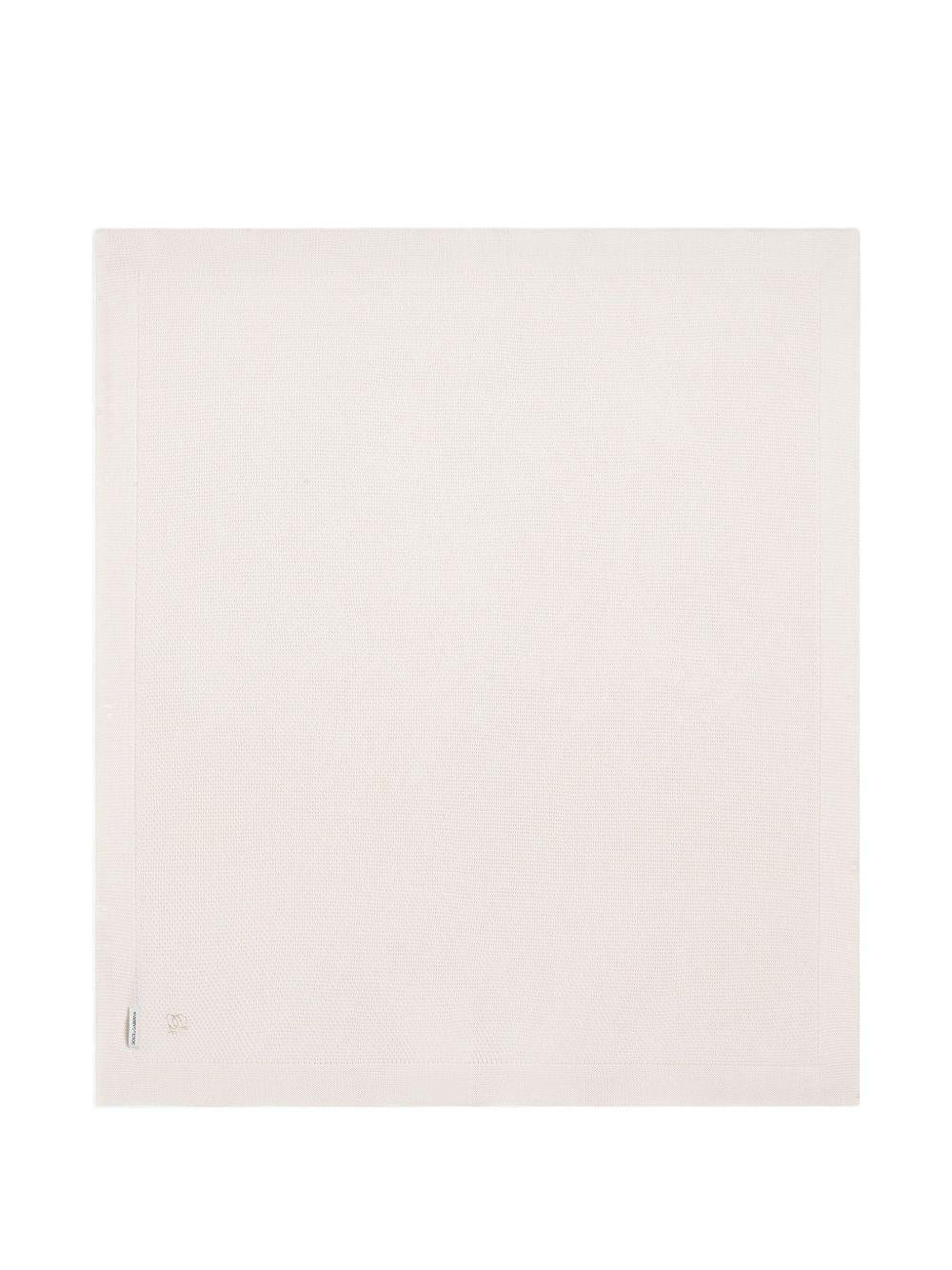 Coperta per neonati Dolce & Gabbana Kids bianca con finitura in rilievo LNKAG1 JGMG8 W0001 DOLCE & GABBANA KIDS 