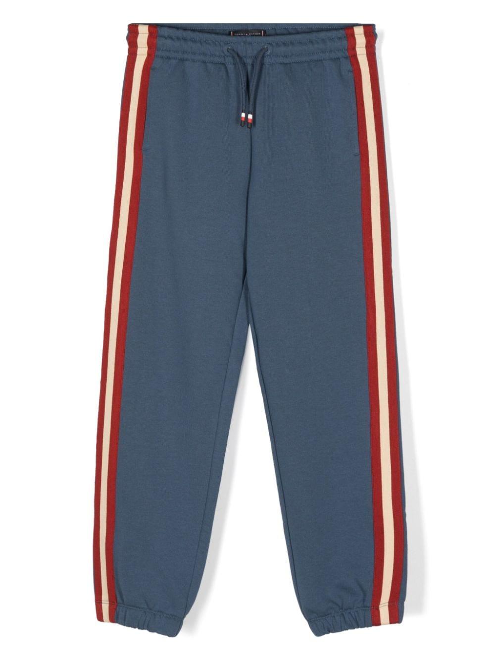 Pantaloni da tuta a righe a contrasto per bambino Tommy Hilfiger Junior blu con elastico in vita KB0KB09121 DBZ TOMMY HILFIGER JUNIOR 