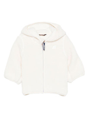 K-Way Kids white baby jacket with shearling lining