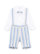 Set blazer, camicia e shorts per neonato Colorichiari beige e azzurro a righe MN508079 4834 26 COLORICHIARI 