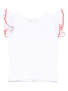 Top per neonata Mariella Ferrari bianco con dettaglio a smerlo TSC3 500 P012 MARIELLA FERRARI 