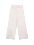 Jeans per bambina Billieblush bianchi con applicazione logo U21237 243 BILLIEBLUSH 