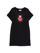 Abito per bambina Moschino Kids nero con stampa grafica Teddy Bear HAV0EALDA25 60100 MOSCHINO KIDS 