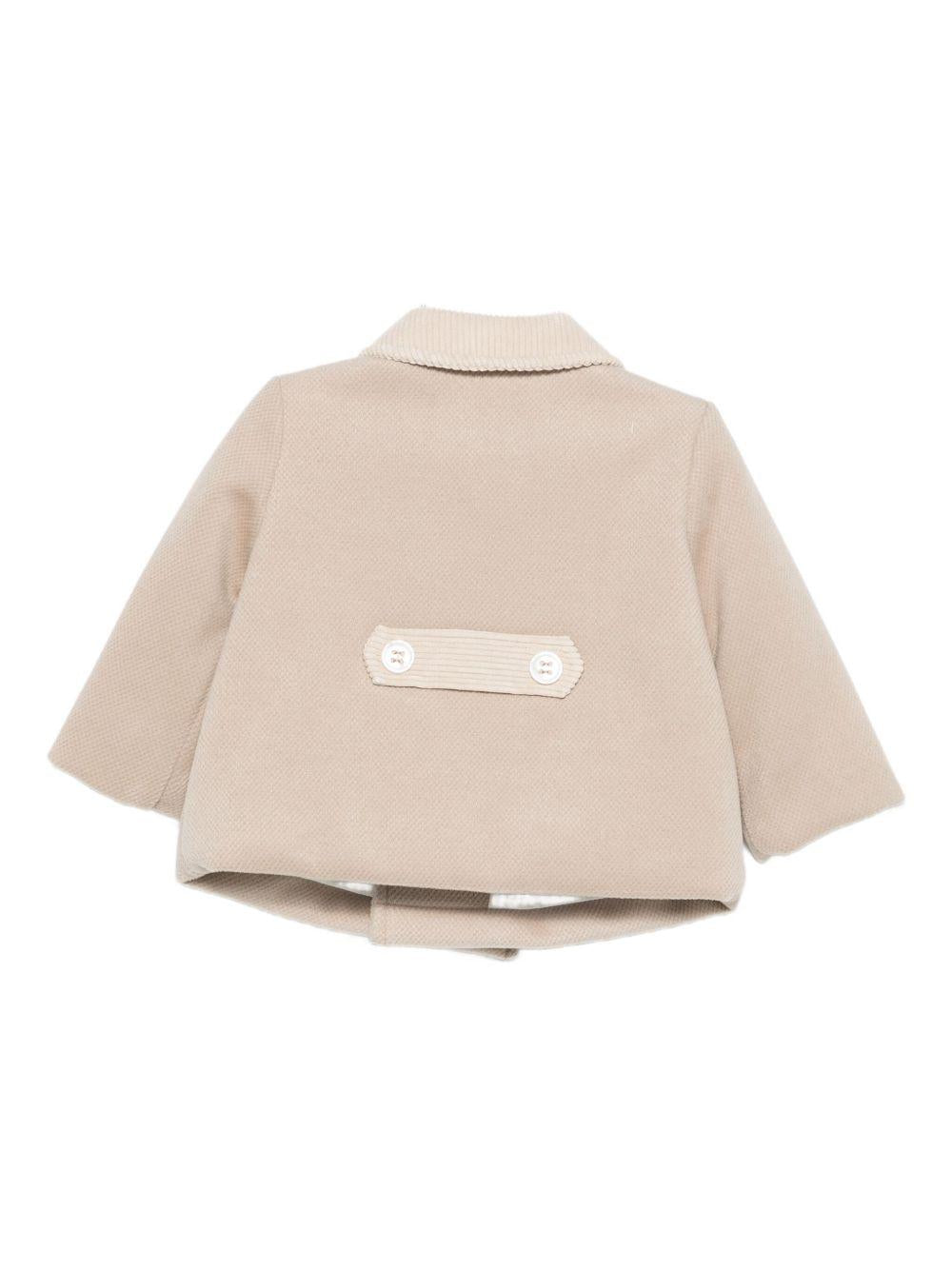 Cappotto a doppiopetto per neonata La Stupenderia beige con colletto classico 1TCGB13 H19 LA STUPENDERIA 