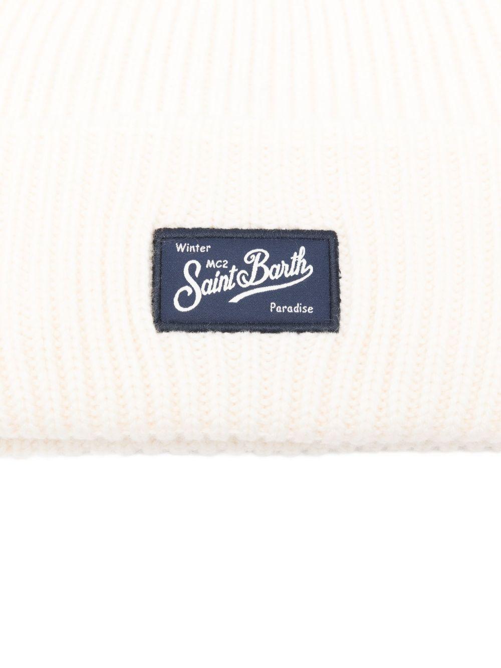 Berretto per bambino MC2 Saint Barth Kids bianco con toppa con logo BRR0001 02299I MC2 ST. BARTH KIDS 