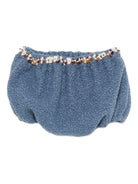 Shorts per neonata A'lapage azzurri con dettaglio floreale ricamato AL25NB AZZURRO A'LAPAGE 