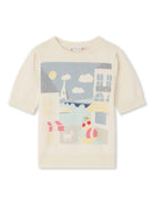 Maglione a maniche corte Elvira per bambina Bonpoint beige con scollo rotondo S05GJUK00004 902 BONPOINT 