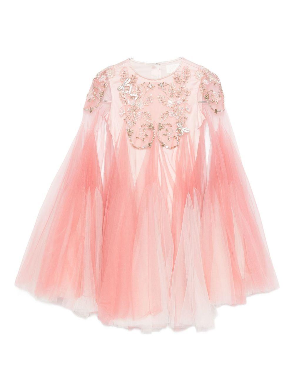 Abito per bambina Maison Ava rosa con decorazione in cristalli MA FW25 GC48 PINK/WHITE MAISON AVA 