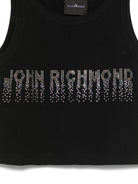 Canotta per bambina John Richmond Junior nero con logo con strass RGP25204CN BLACK JOHN RICHMOND JUNIOR 