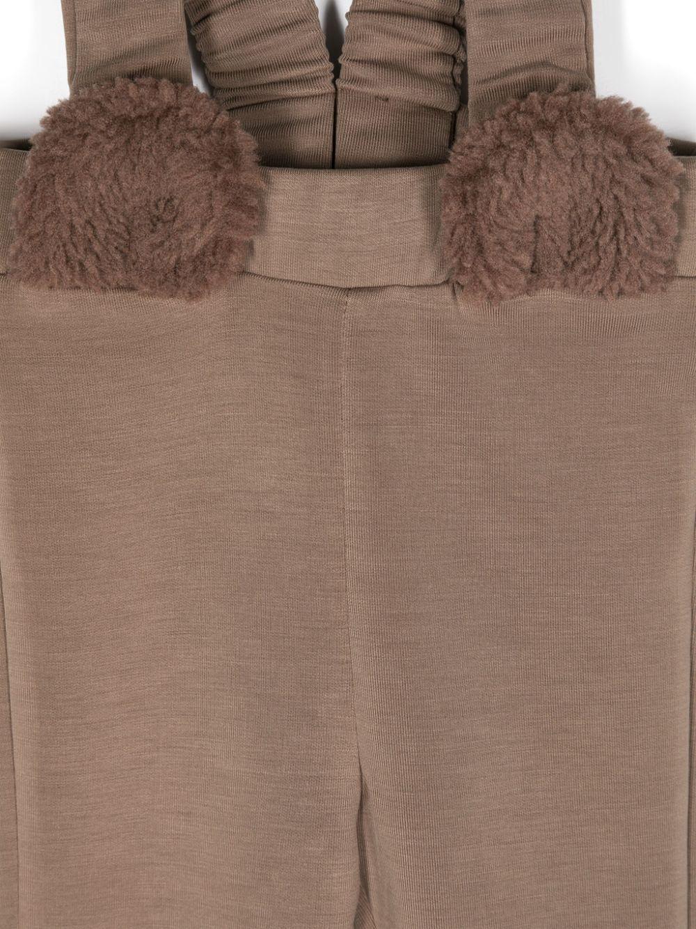 Salopette per neonati Donsje Sieffi marrone con applicazione con orecchie da animale 3034601 00021 DONSJE 