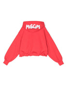 Felpa con cappuccio per bambina MSGM Kids rosso con logo ricamato F4MSJGHS140 040 MSGM KIDS 