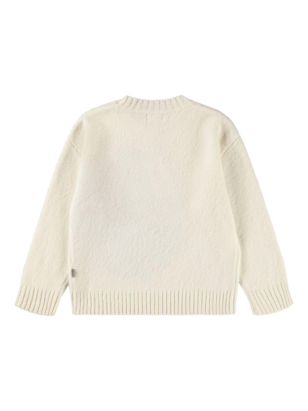 Maglione per bambino Molo bianco con stampa sul davanti 6W25K207 9639 MOLO 