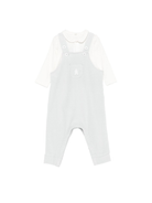 Tutina per neonato Petit Bateau blu con logo ricamato A0EKV 01 PETIT BATEAU 