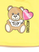 T-shirt Teddy Bear per neonata Moschino Kids giallo con stampa sul davanti MDM03JLBA00 50577 MOSCHINO KIDS 