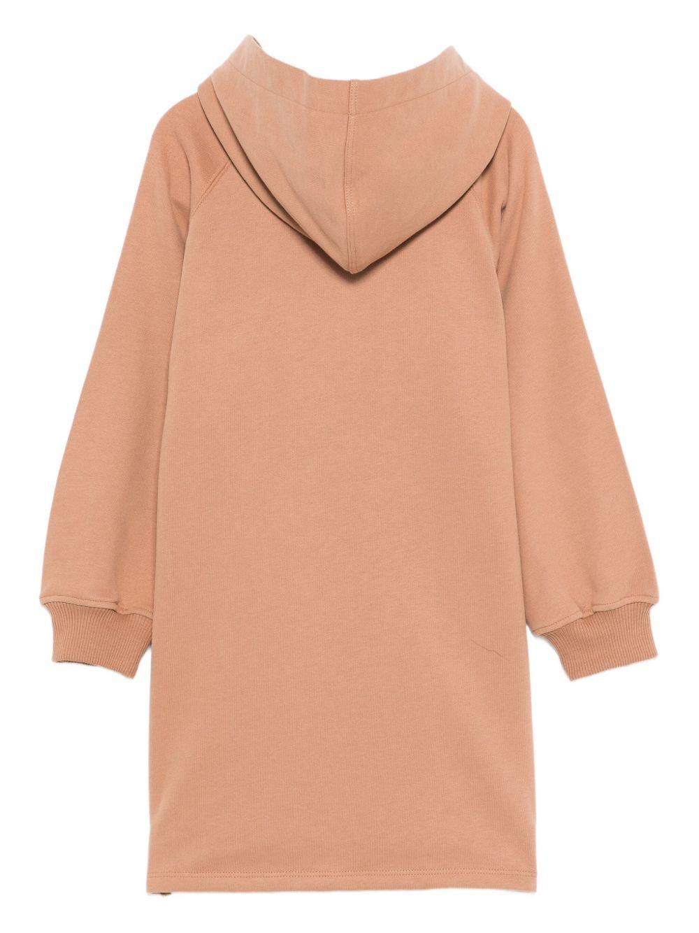 Abito per bambina Chloé Kids marrone con cappuccio e logo ricamato C20618 31C CHLOE' KIDS 