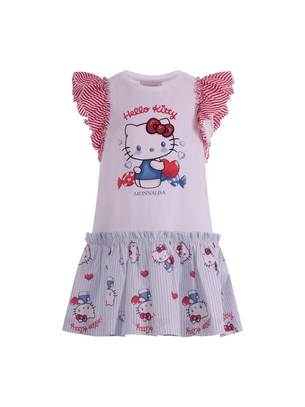 Abito per bambina Monnalisa multicolor con stampa grafica sul davanti 11G917 7201 0099 MONNALISA 