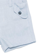 Shorts per neonato Tartine Et Chocolat azzurro in lino con logo sul retro CA26061 44 TArtine & Chocolat 