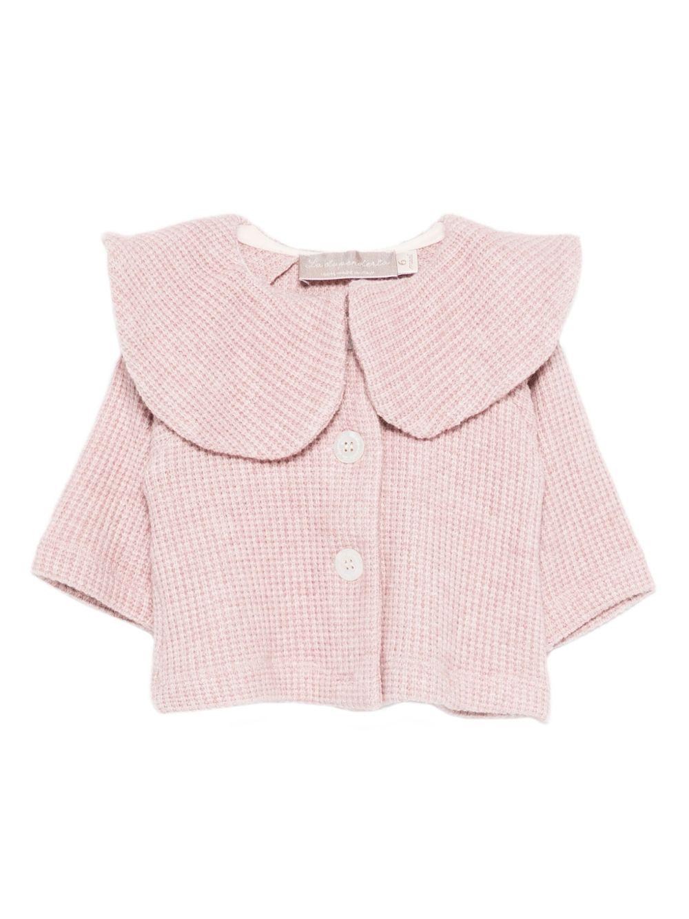 Cardigan per neonata La Stupenderia rosa con colletto arricciato 1TCGC22 M06 LA STUPENDERIA 