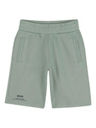 Shorts per bambino Boss Kids verde con logo sula davanti J52930 64U BOSS KIDS 