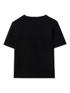 T-shirt per bambino Burberry Kids nero con applicazione a quadri 8108602 A1189 BURBERRY KIDS 